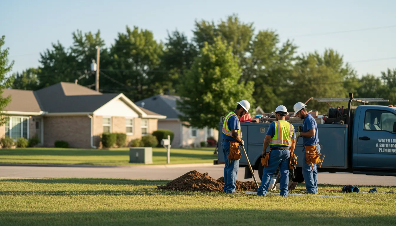 Residential water line and bathroom plumbing service in Ipava, IL